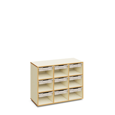 Merit Regal mit 9 flachen Boxen – Warmes Grau